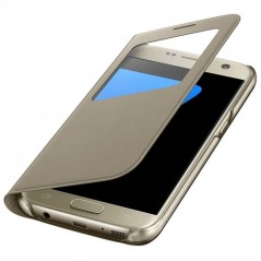 Discover Samsung S View Cover EF-CG930PFE for Galaxy S7 Gold details