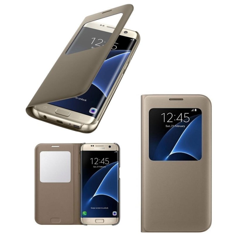 Samsung S View Cover For Galaxy S7 EDGE Gold