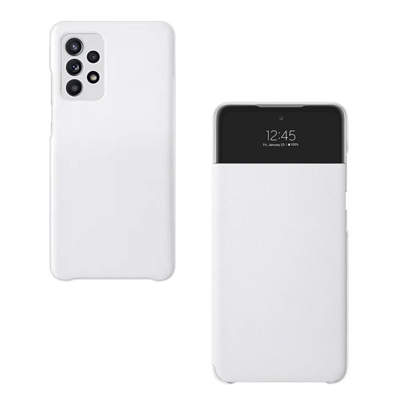 Samsung S View Wallet Cover EF-EA326P Per Galaxy A32 5G A326B | Bianco e Nero