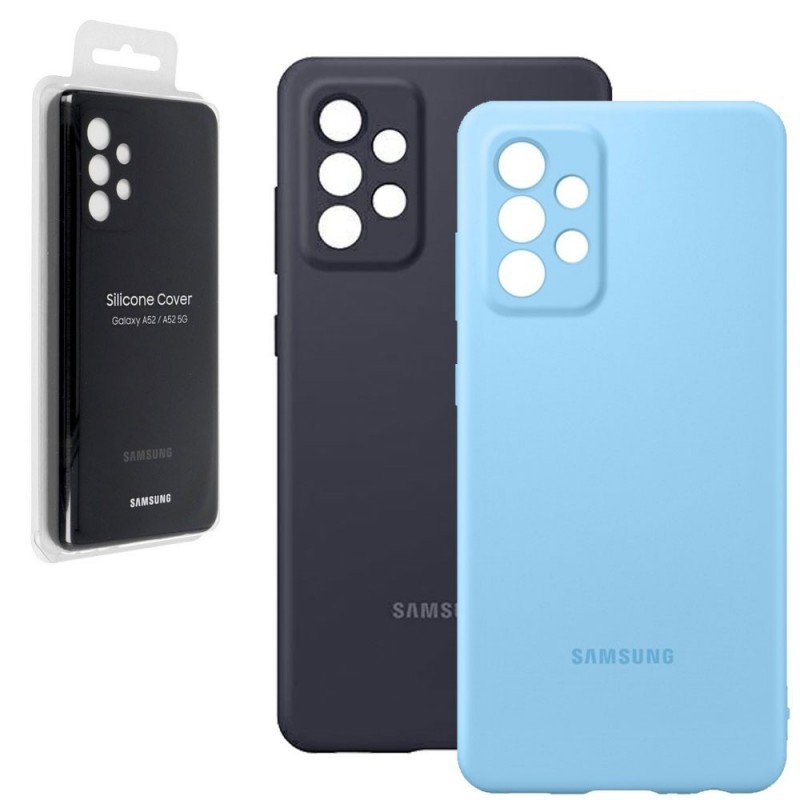 Samsung SilIcone Cover EF-PA525TBEG For Galaxy A52 A525F | Black and Blue