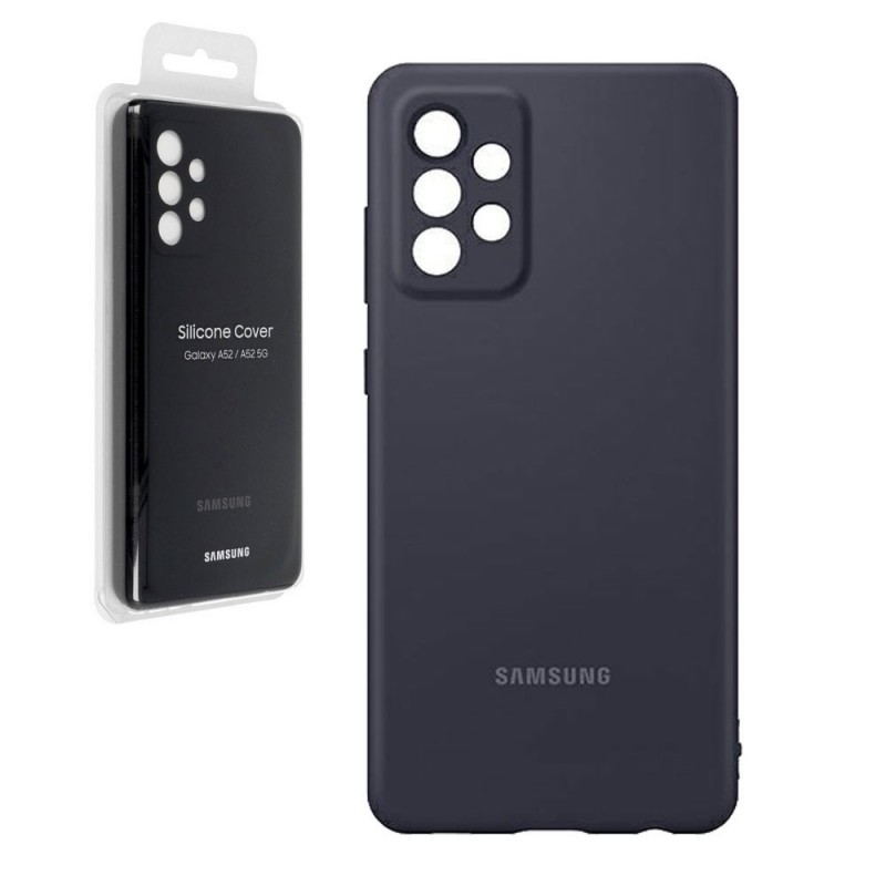 Samsung SilIcone Cover EF-PA525TBEG Per Galaxy A52 A525F | Nero e Blu Samsung SilIcone Cover EF-PA525TBEG Per Galaxy A52 A525F | Nero e Blu