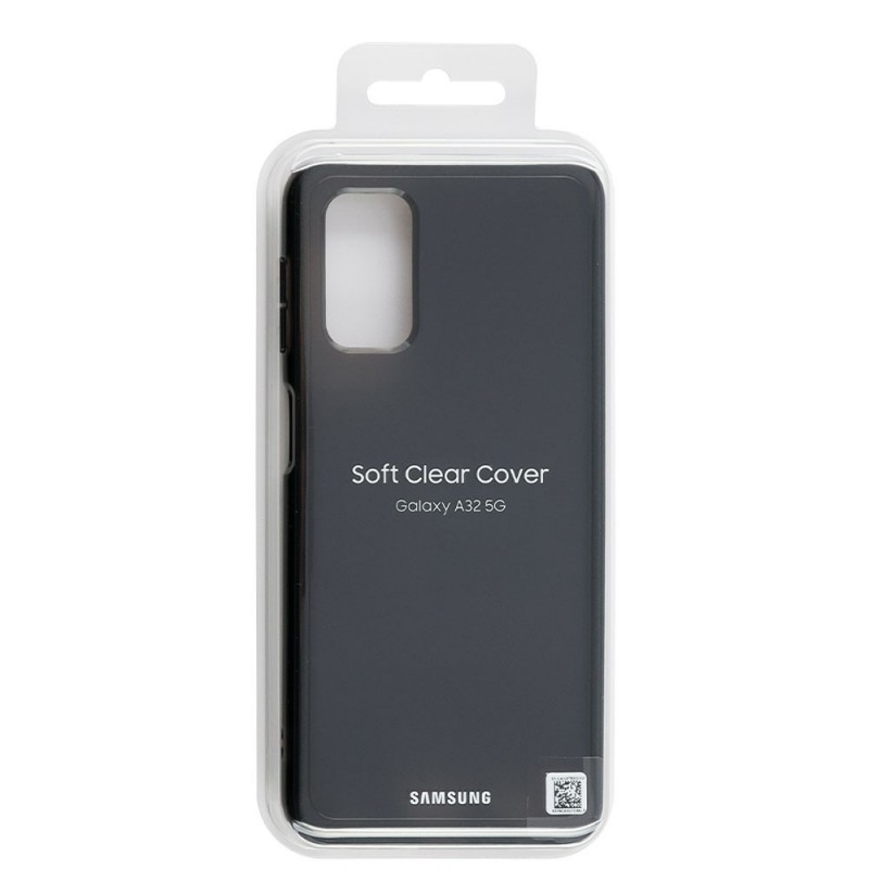 Samsung Soft Clear Cover EF-QA326T Per Galaxy A32 5G A326B | Nero - Trasparente