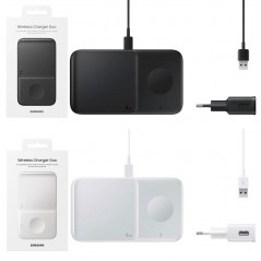 Acquista Samsung Wireless Charger DUO EP-P4300T + Caricabatteria (AFC 15W TA, EP-TA200) + Cavo Type-A to Type-C 1.5mt | Bianco e