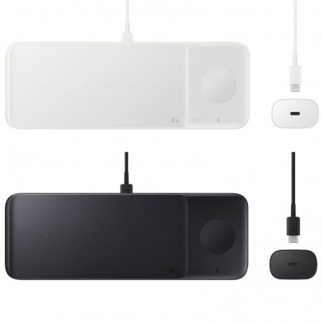 Compra Samsung Wireless Charger Trio EP-P6300T + Caricabatteria (PD 25W TA, EP-TA800) e Cavo Type-C a Type-C | Bianco e Nero onl