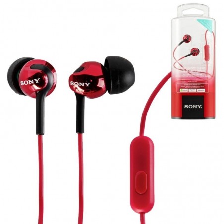 Scopri Sony Cuffie Auricolari + Microfono MDR-EX110APR Rosso in dettaglio