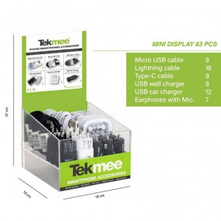 Scopri TEKMEE Mini Stand "TAKE ME" Espositore composto da 63 Pezzi Bulk in dettaglio