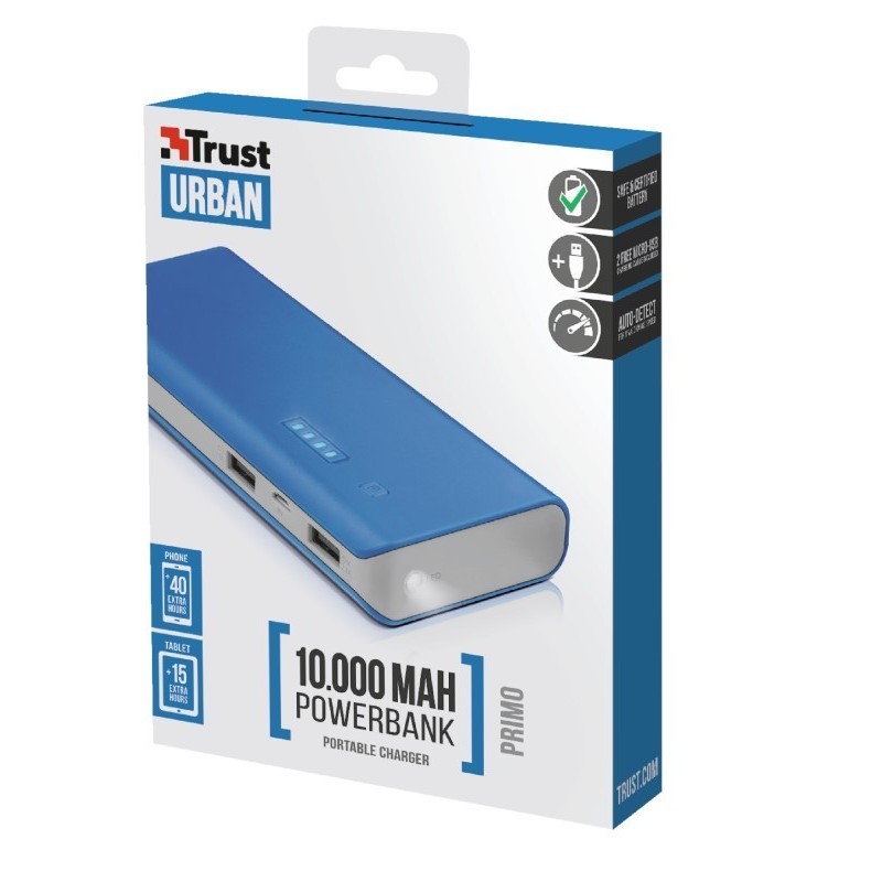 Trust Primo Powerbank 10,000 mAh - Blue