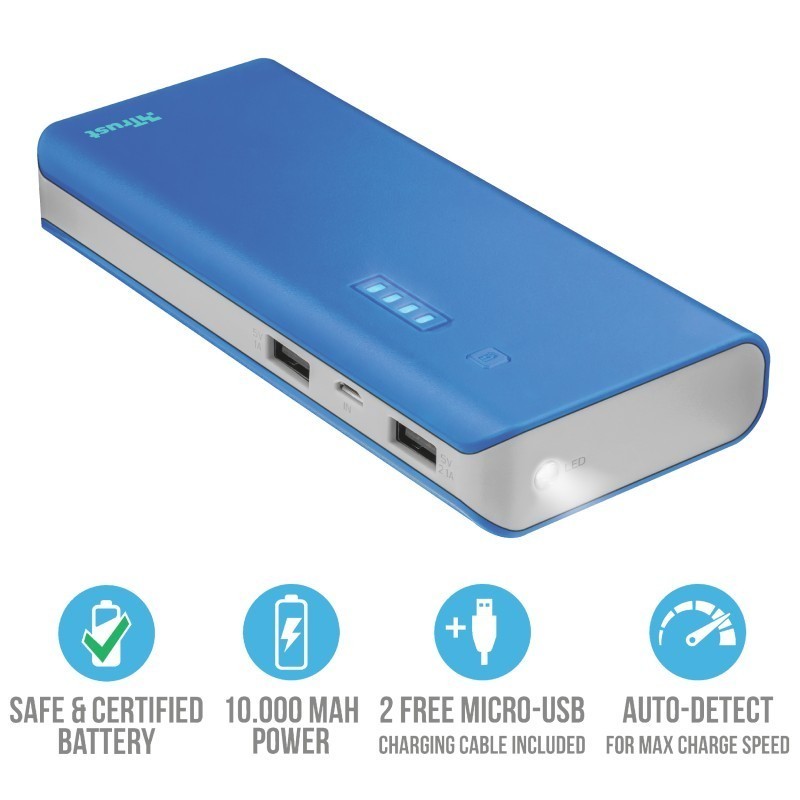 Trust Primo Powerbank 10,000 mAh - Blue