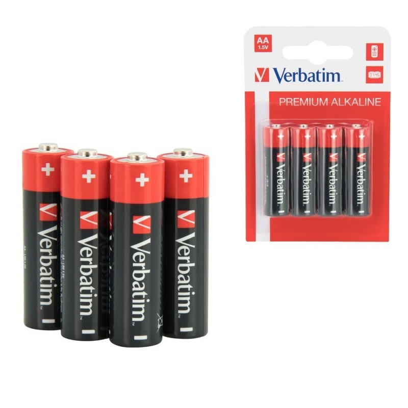  Verbatim AA STILO Alkaline Batteries 4pcs