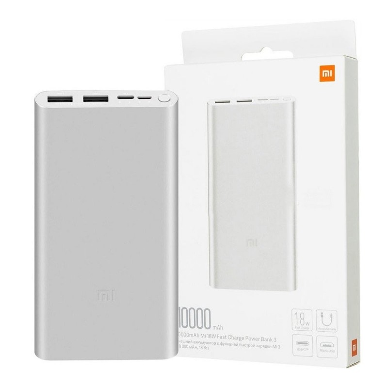 Xiaomi Mi 18W fast Charge Power Bank 3 Charger 10000mAh | Silver