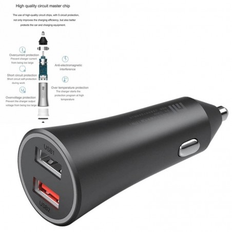 Buy Xiaomi Mi 37W Dual Port Car Charger 37W Car Charger | Black online