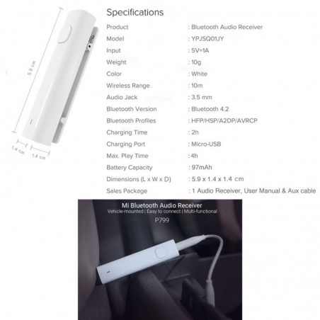 Xiaomi Mi Bluetooth Audio Receiver NZB4005GL White