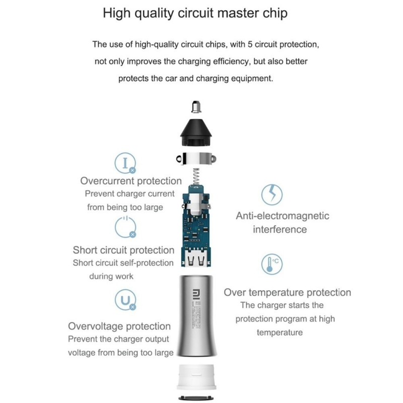 Xiaomi Mi Car Charger Pro GDS4104GL 18W Car Charger Silver Xiaomi Mi Car Charger Pro GDS4104GL 18W Car Charger Silver