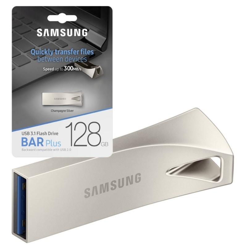 Samsung PEN BAR PLUS USB 3.1 Flash Drive 128GB | Silver (BLISTER DAMAGED) Samsung PEN BAR PLUS USB 3.1 Flash Drive 128GB | Silver (BLISTER DAMAGED)