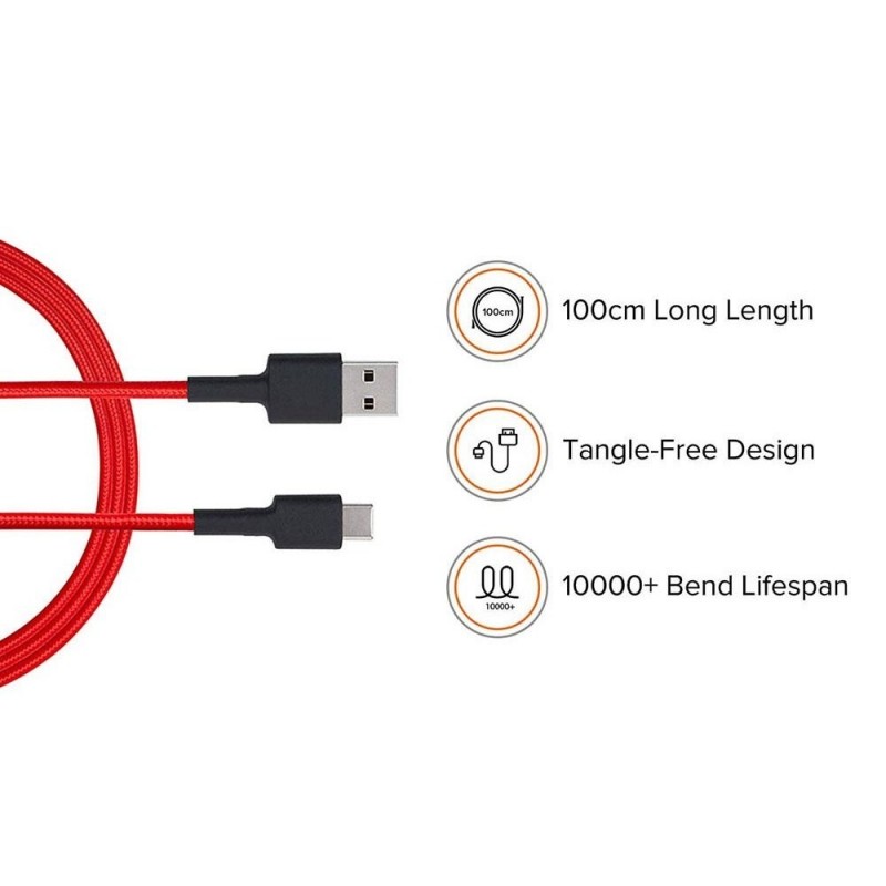 Xiaomi Original Type-C 3.0 Charging Cable SJX10ZM 1m Red Xiaomi Original Type-C 3.0 Charging Cable SJX10ZM 1m Red