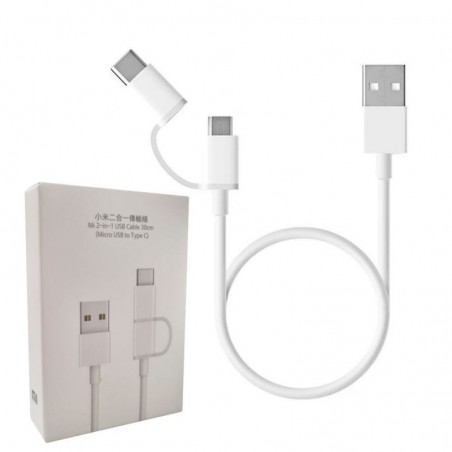 Xiaomi Xiaomi 2 In 1 Micro-Usb and Type-C Data Cable 30cm for sale