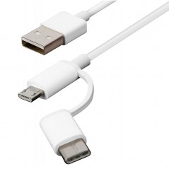 Xiaomi 2-in-1 Micro-USB and Type-C Data Cable, 30cm, Original, in Blister Pack