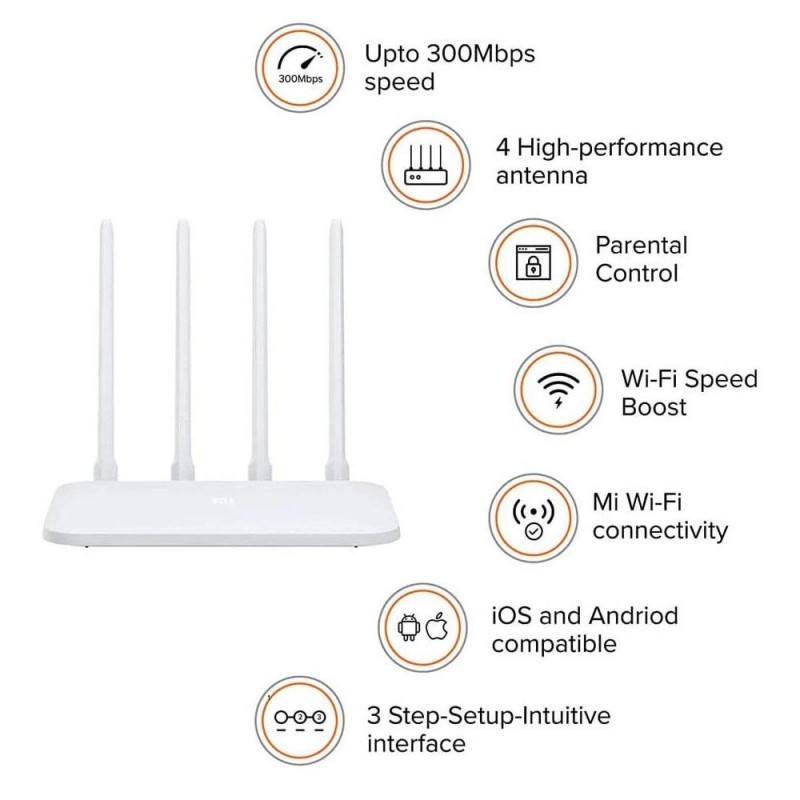 Xiaomi Mi Router 4C 300Mbps High-Speed 5dBi R4CM Xiaomi Mi Router 4C 300Mbps High-Speed 5dBi R4CM