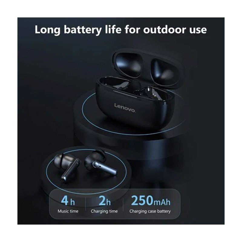 LENOVO True Wireless Earbuds HT05 Bluetooth 5.0 IPX5 Headset | White - Black