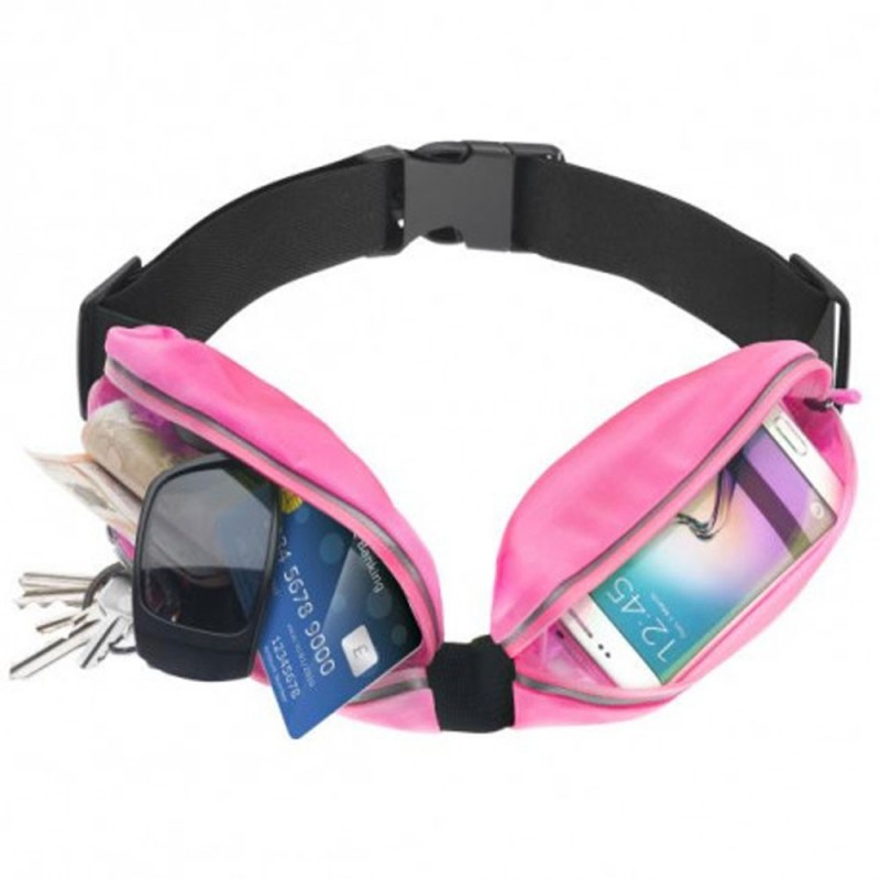  Puro Running Belt 2 Pockets Running Belt Pouch Universal Waist Bag up to 6.3"