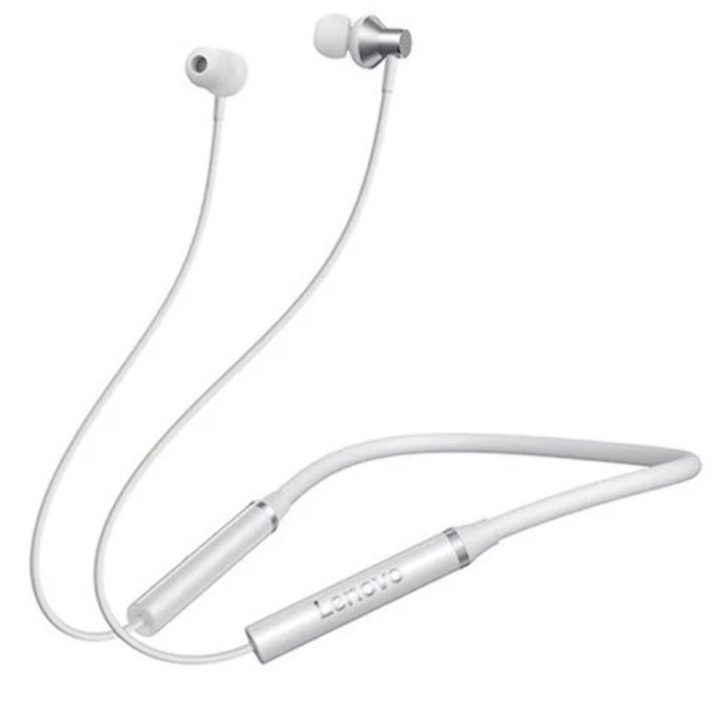 LENOVO Neckband Earphone HE05 Auricolare Bluetooth 5.0 IPX5 con Archetto | Bianco - Nero