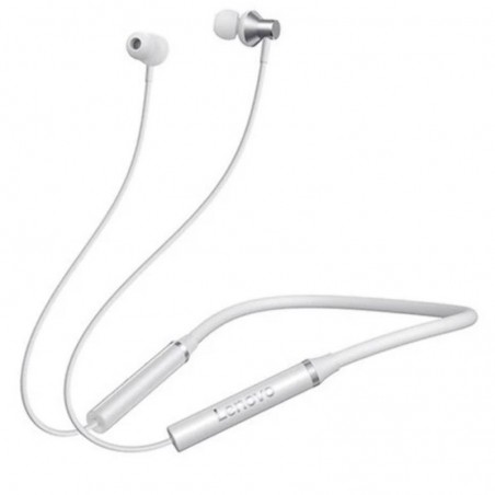 LENOVO Neckband Earphone HE05 Bluetooth 5.0 IPX5 Headset with Earhook | White - Black