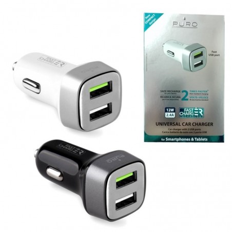 Acquista Puro Mini CaricaBatteria da Auto Fast Charger 2 Usb 2.4A su Smartness