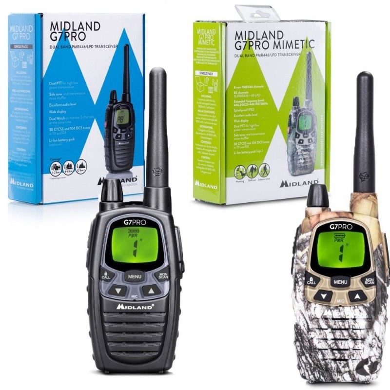 Scopri MIDLAND G7 PRO RADIO RICETRASMITTENTE PORTATILE WALKIE TALKIE LPD PMR in dettaglio