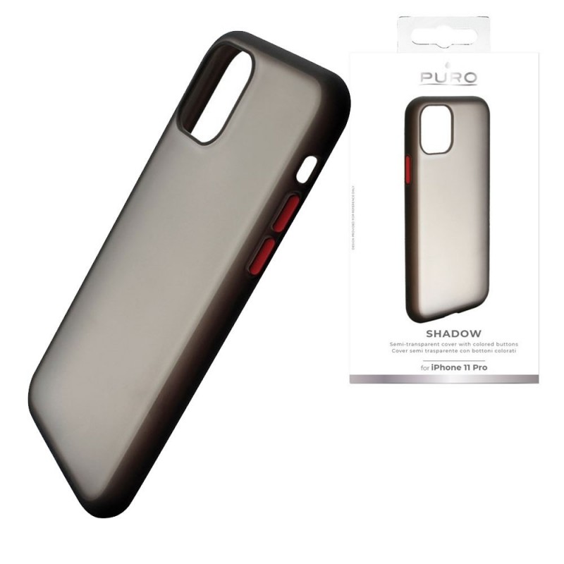 Puro Shadow Cover in PC+TPU con Tasti Rossi per Apple iPhone 11 Pro Nera Satinata Puro Shadow Cover in PC+TPU con Tasti Rossi per Apple iPhone 11 Pro Nera Satinata