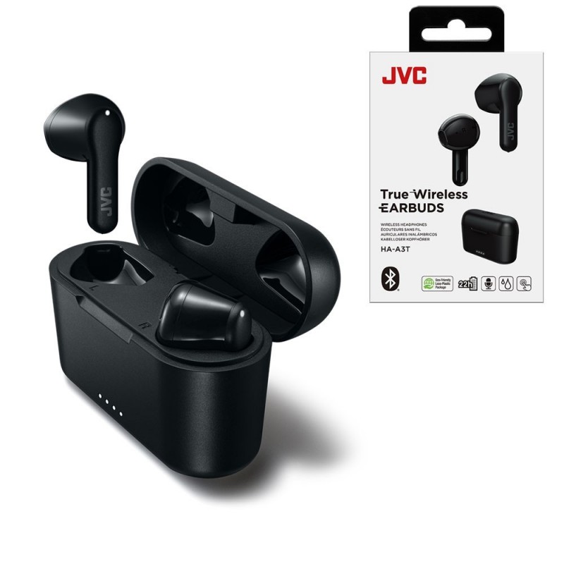 JVC HA-A3T-BU True Wireless Bluetooth In-Ear Headphones | Black and White