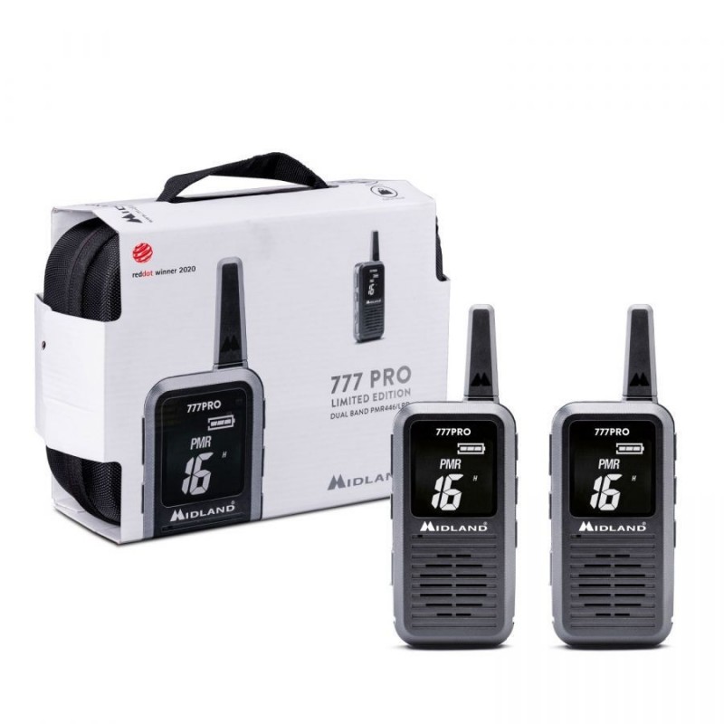 MIDLAND 777 PRO Limited Edition Portable Walkie Talkie Radio LPD PMR Twin Pack with Soft Case