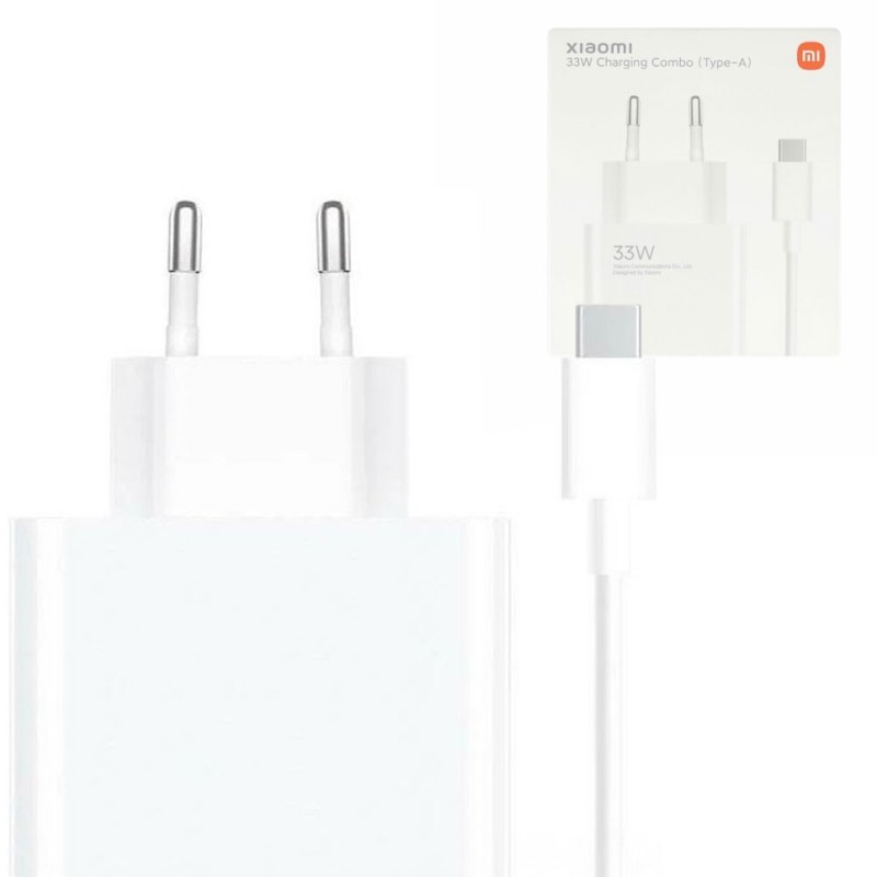 Xiaomi Mi Travel Charger Combo Charger Set USB-A to Type-C charging Cable 1m, 33W White | MDY-11-EZ