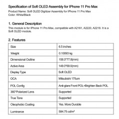 Buy Display LCD Premium Plus Soft Oled & Touch per iPhone 11 Pro Max GREEN ON online