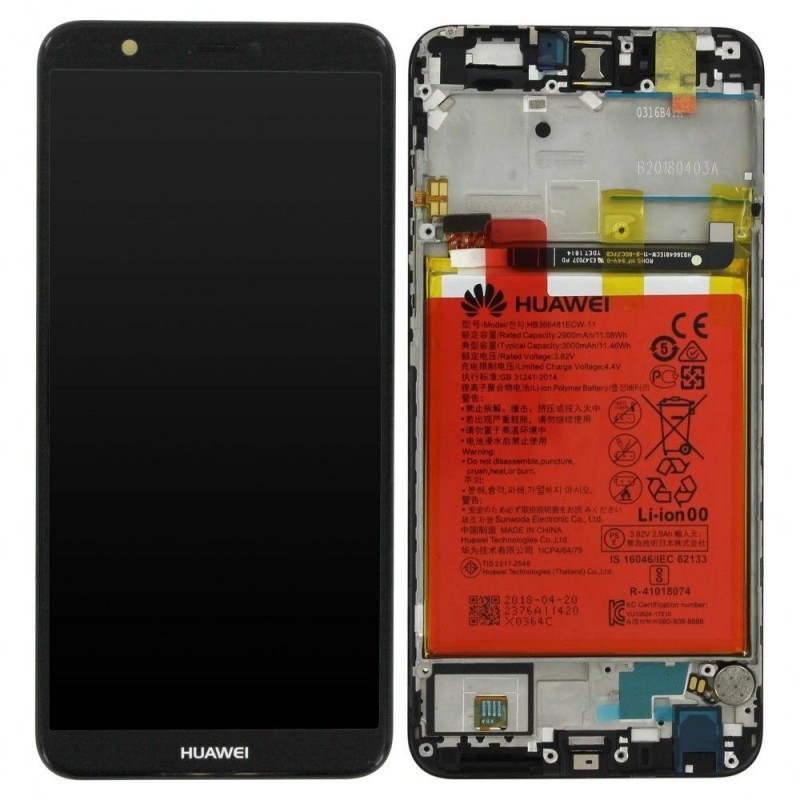 Huawei Service Pack LCD Display with Battery for P Smart FIG-LX1, FIG-LA1, FIG-LX2, FIG-LX3 | Black