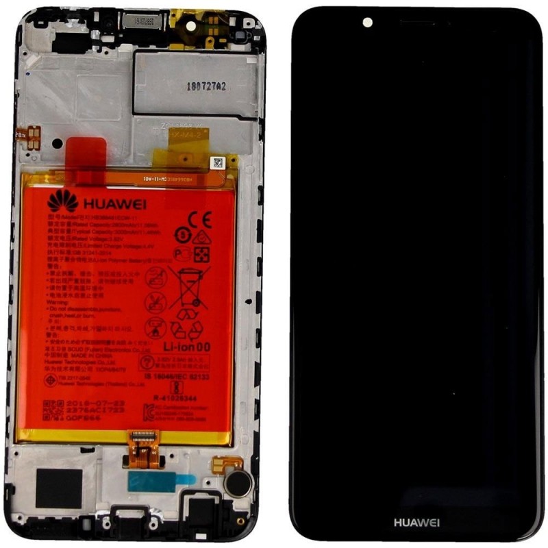 Huawei Service Pack LCD Completo di Batteria Per Huawei Y7 2018 Nero - 02351USA