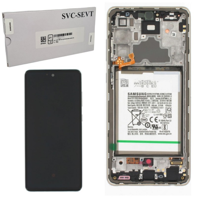 Samsung Service Pack Display LCD Con Batteria Inclusa Per Galaxy A725 A72 - A72 5G A726 | Bianco