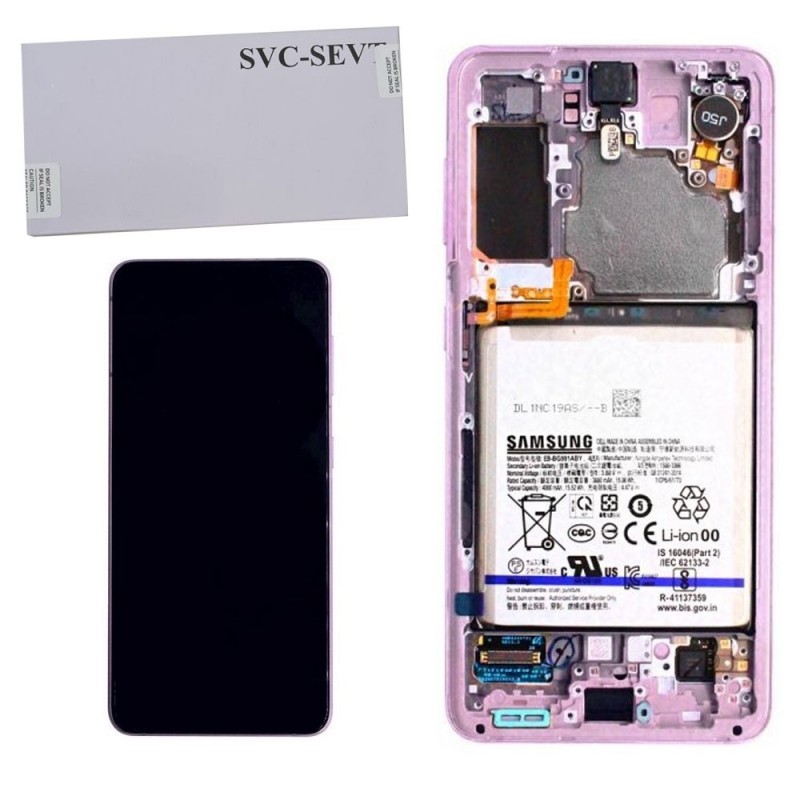 Samsung Service Pack Display LCD Con Batteria Inclusa Per Galaxy G991 S21 5G | Viola