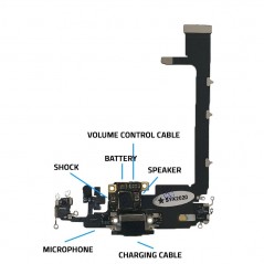 Foto di Apple Connettore di Ricarica Flex Dock Con Microfono + Scheda/Board Per iPhone 11 PRO - PRC