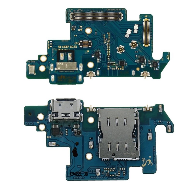 Samsung USB Type-C Charging Connector with Sim Card Reader Flex Board Original for Galaxy A80 SM-A805