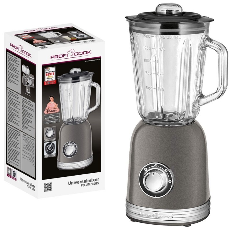 ProfiCook Mixer Universale Vintage PC-UM1195 800W per Frullare, Sbattere, Tritare, Agitare, Mescolare ProfiCook Mixer Universale Vintage PC-UM1195 800W per Frullare, Sbattere, Tritare, Agitare, Mescolare