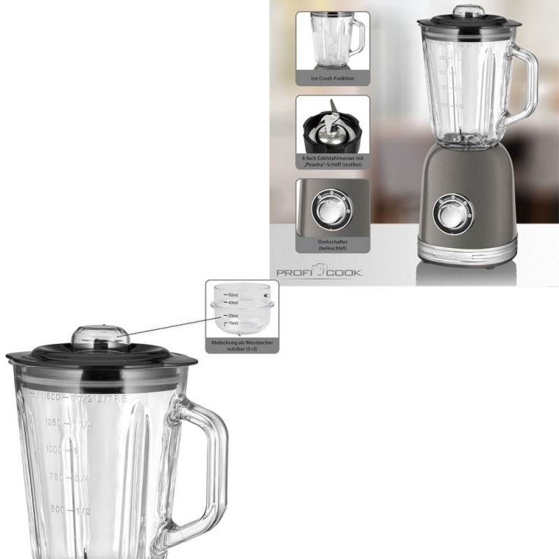 ProfiCook Mixer Universale Vintage PC-UM1195 800W per Frullare, Sbattere, Tritare, Agitare, Mescolare ProfiCook Mixer Universale Vintage PC-UM1195 800W per Frullare, Sbattere, Tritare, Agitare, Mescolare