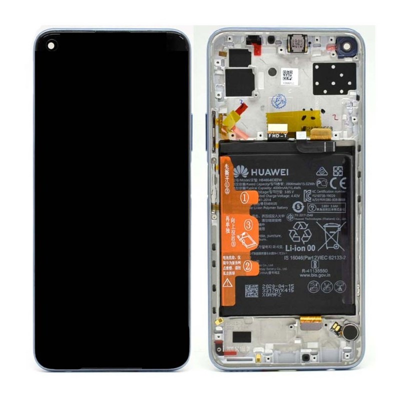Huawei SERVICE PACK Display LCD ORIGINALE + Frame e Batteria P40 Lite 5G | Space Silver