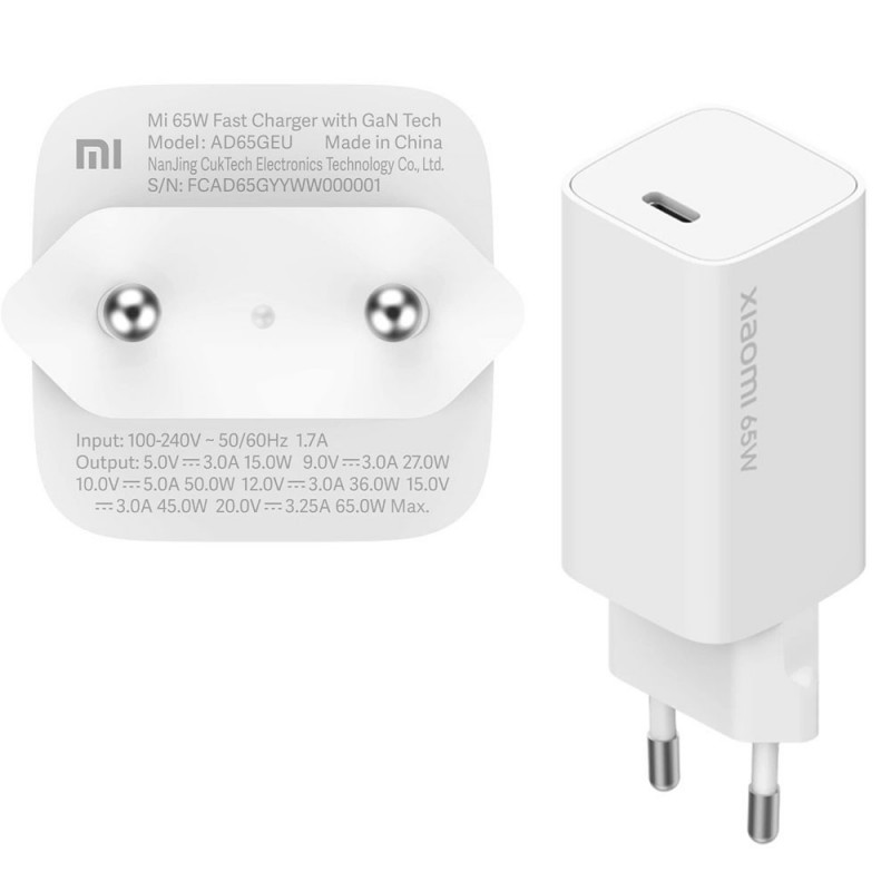Xiaomi Mi 65W Caricabatteria USB-C Fast Charger | Bianco