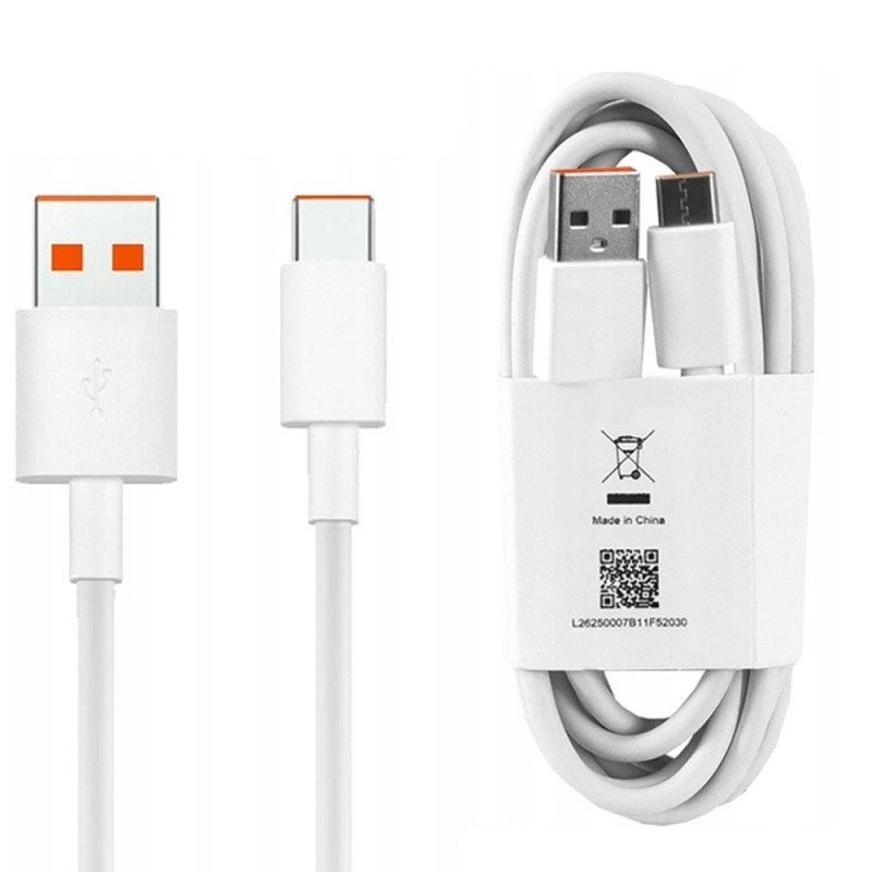 Xiaomi USB-A to USB-C cable MI TURBO CHARGE 6A | 1 Meter (96cm) L26250007B11F52030 White | Bulk