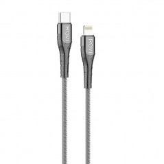 Rovi Sport Cavo di Ricarica da Usb-C a Lightning Rivestito in Nylon 1mt 3A | Silver - Nero