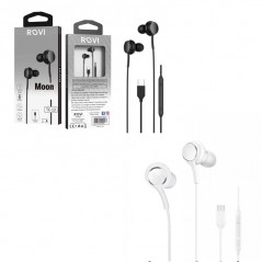 Buy ROVI Moon Stereo Headset Type-C TC-13 Remote Volume Control | Black White online