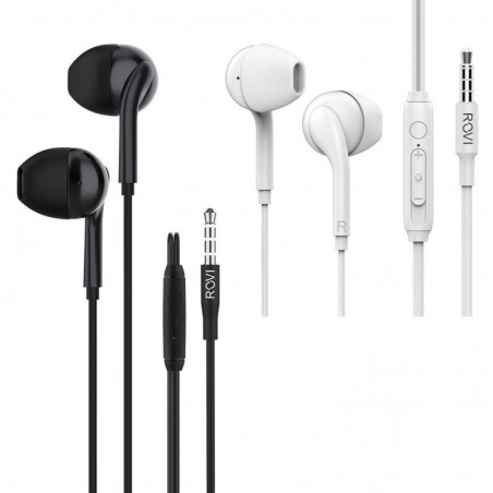 Acquista Rovi Thunder Auricolare Jack 3.5 TC-12 con Microfono e Controllo Volume TC-12 | Nero - Bianco su Smartness