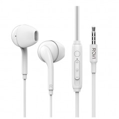 Rovi Thunder TC-12 3.5mm Jack Earphone with Microphone and Volume Control | Black - White
