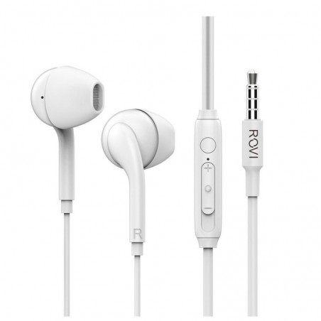 Rovi Thunder TC-12 3.5mm Jack Earphone with Microphone and Volume Control | Black - White