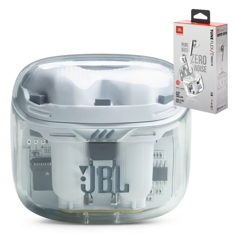 JBL Tune Flex Auricolari True Wireless Noise Cancelling | Ghost White JBL Tune Flex Auricolari True Wireless Noise Cancelling | Ghost White